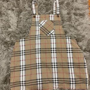 Plaid overall dress